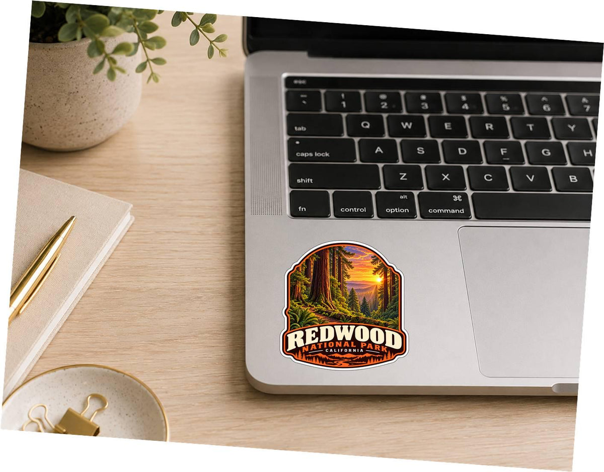 Redwood National Park Sticker, California Travel Vinyl Decal ST 206
