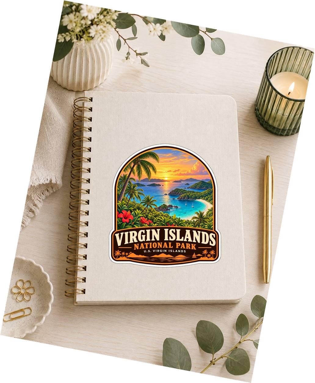 Virgin Islands National Park Sticker, U.S. Virgin Islands Travel Vinyl Decal ST 208