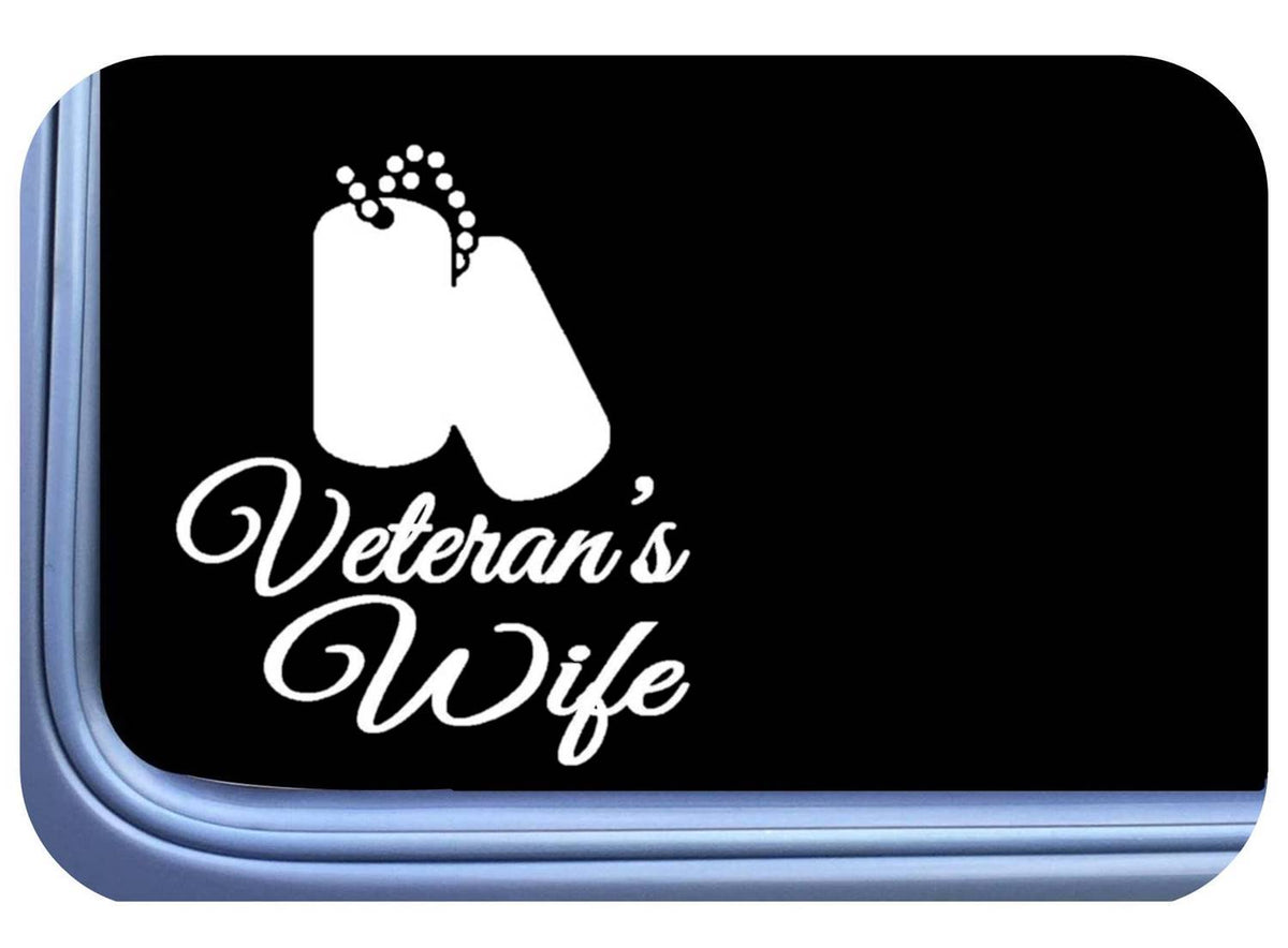Veteran Wife Dog Tags Vinyl Decal – 6 Inch