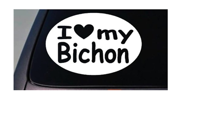 I Love My Bichon Vinyl Decal – 6 Inch