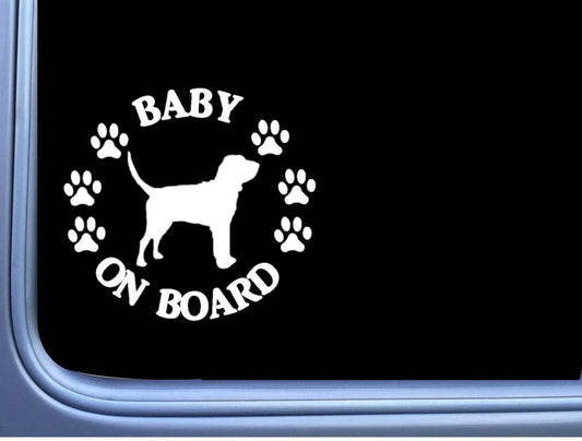 Baby on Board Bloodhound Dog Vinyl Decal – 6 Inch