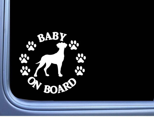 Baby on Board Great Dane Uncropped Vinyl Decal – 6 Inch