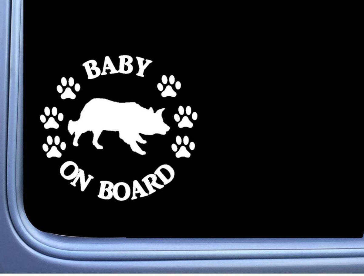 Baby on Board Border Collie Vinyl Decal – 6 Inch