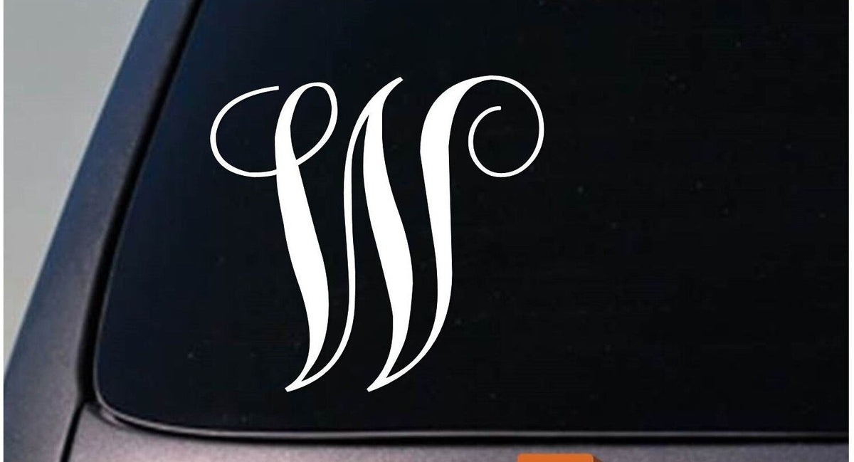 Letter W Monogram Vinyl Decal – 6 Inch