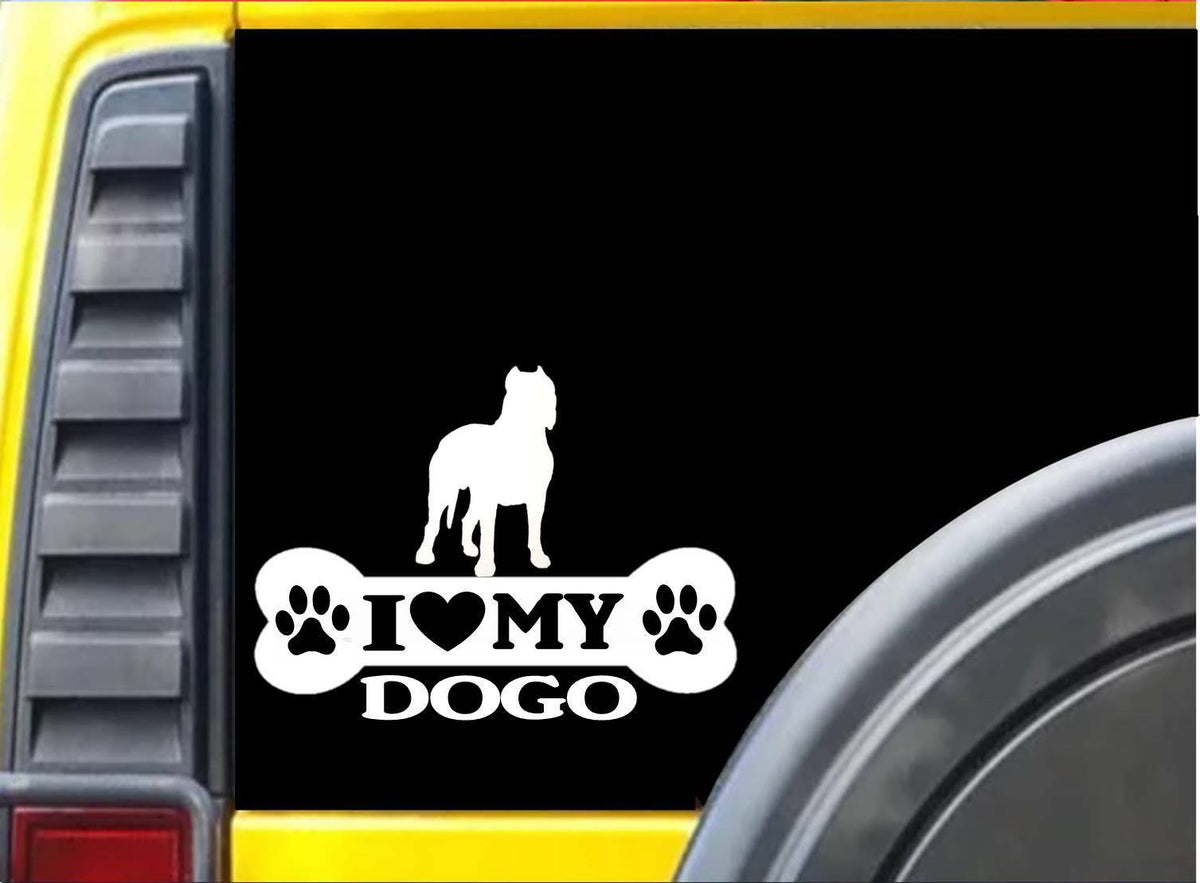 Dogo Argentino Bone Dog Vinyl Decal – 8 Inch
