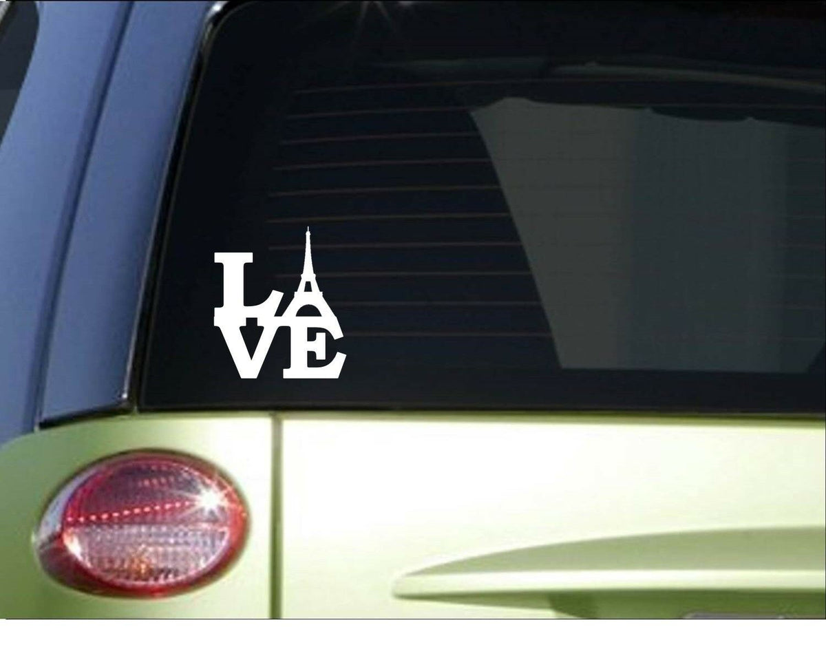 Love Eiffel Tower Vinyl Decal – 8 Inch