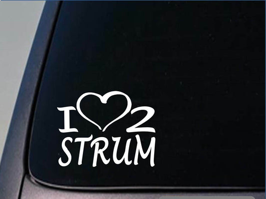 I Heart to Strum Vinyl Decal – 8 Inch