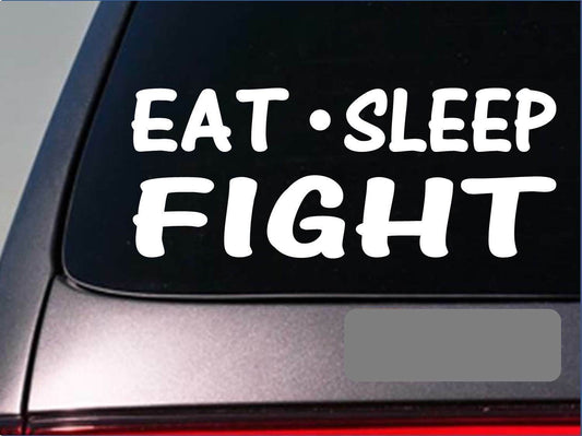Eat Sleep Fight Vinyl Decal – 8 Inch