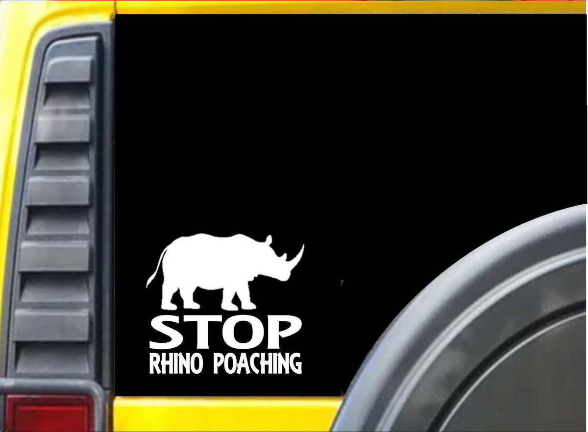 Stop Rhino Poaching Vinyl Decal – 6 Inch