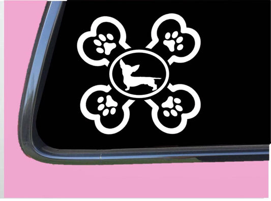 Chiweenie Crossbone Dog Vinyl Decal – 6 Inch
