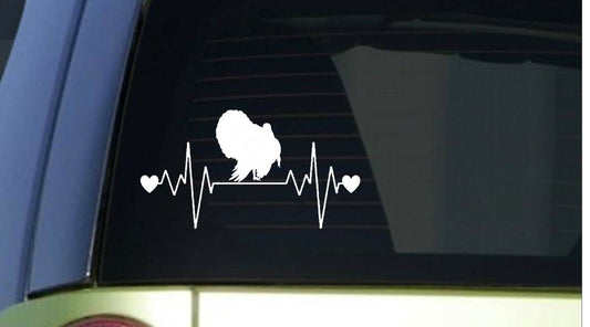 Turkey Heartbeat Lifeline Wide Vinyl Decal – 8 Inch
