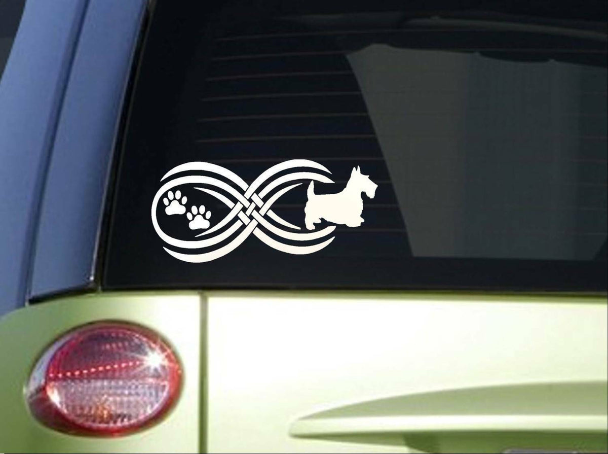 Tribal Scottie Infinity Sitcker Wide Vinyl Decal – 8.5 Inch
