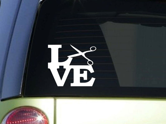 Scissors Love Vinyl Decal – 6 Inch
