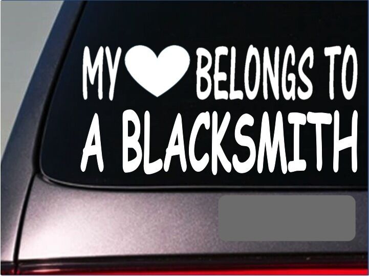 Blacksmith My Heart Belongs Vinyl Decal – 8 Inch