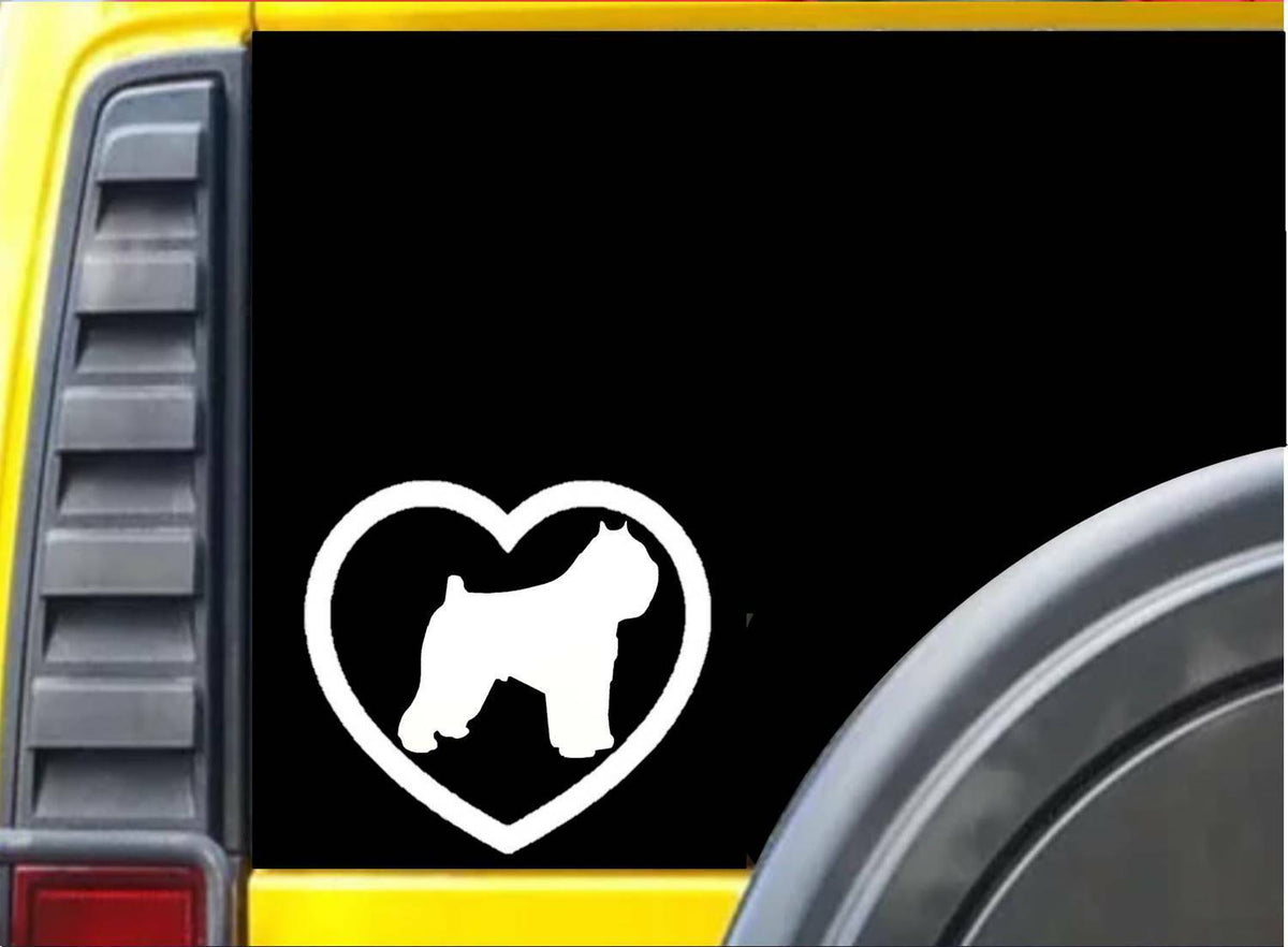 Bouvier Des Flandres Heart Dog Vinyl Decal – 6 Inch