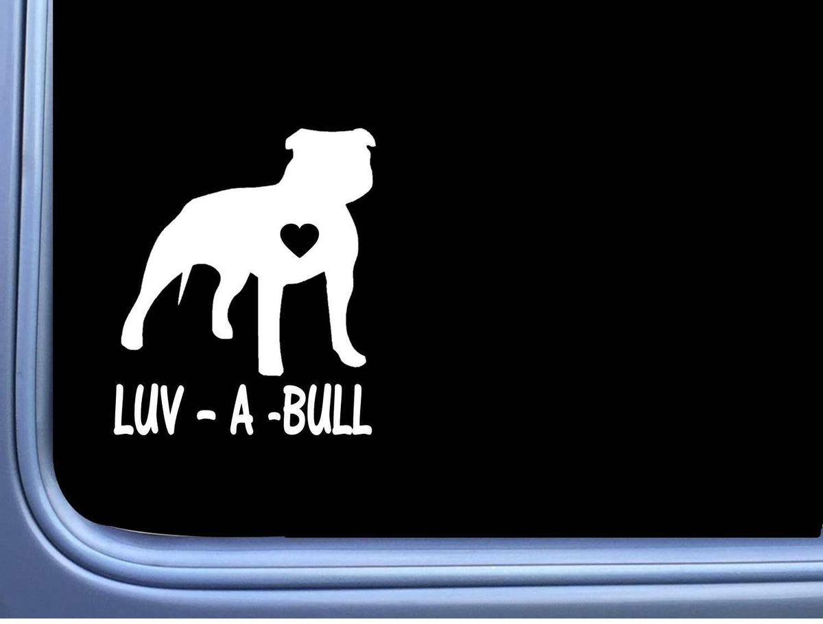 Luv a Bull Pitbull Vinyl Decal – 6 Inch
