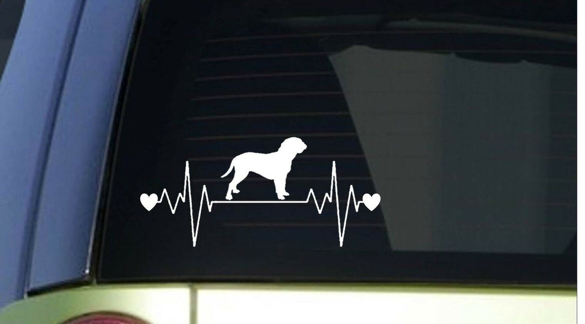 Dogue De Bordeaux Heartbeat Lifeline Wide Vinyl Decal – 8 Inch