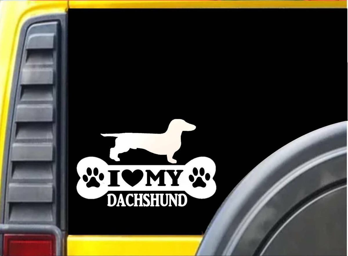 Dachshund Bone Vinyl Decal – 8 Inch