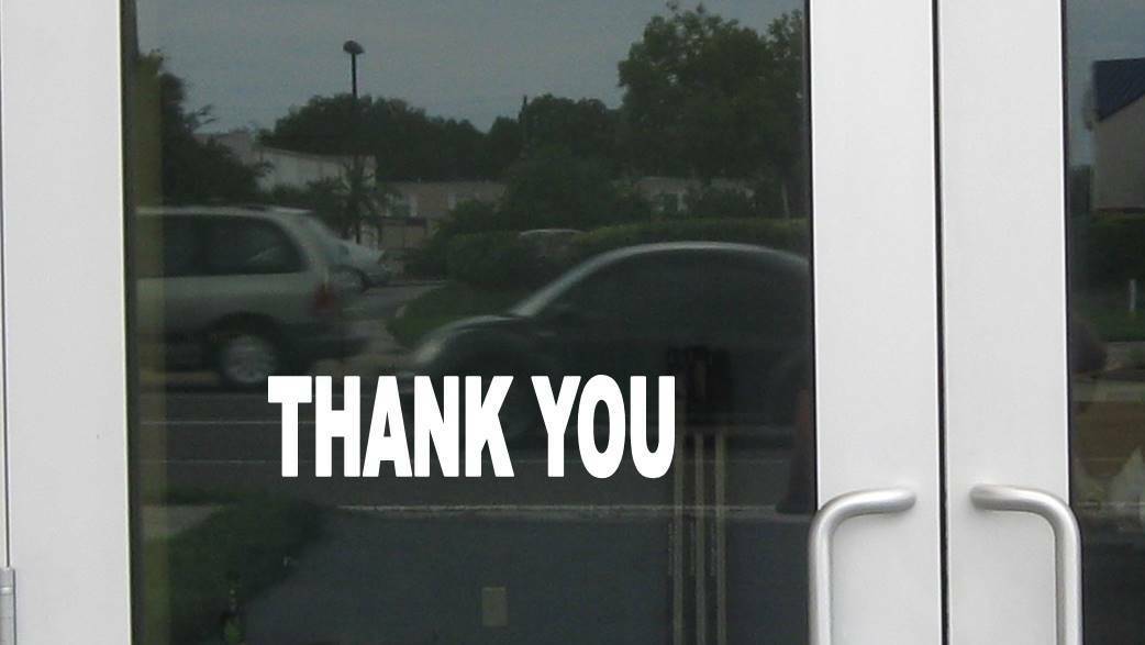 Thank You Wide Vinyl Decal – 8 Inch
