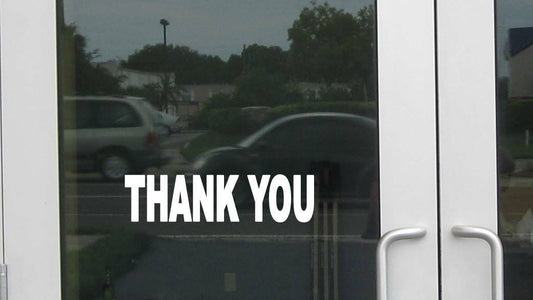 Thank You Wide Vinyl Decal – 8 Inch