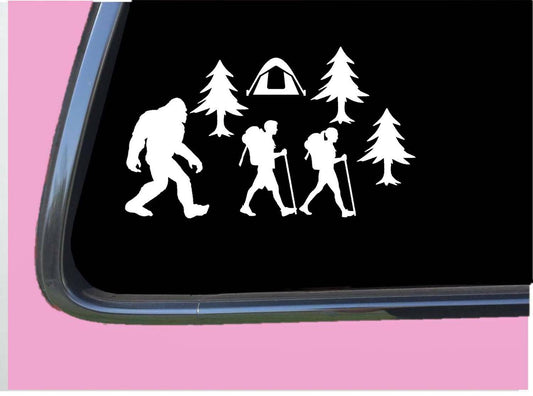 Bigfoot Hiking Vinyl Decal – 8 Inch