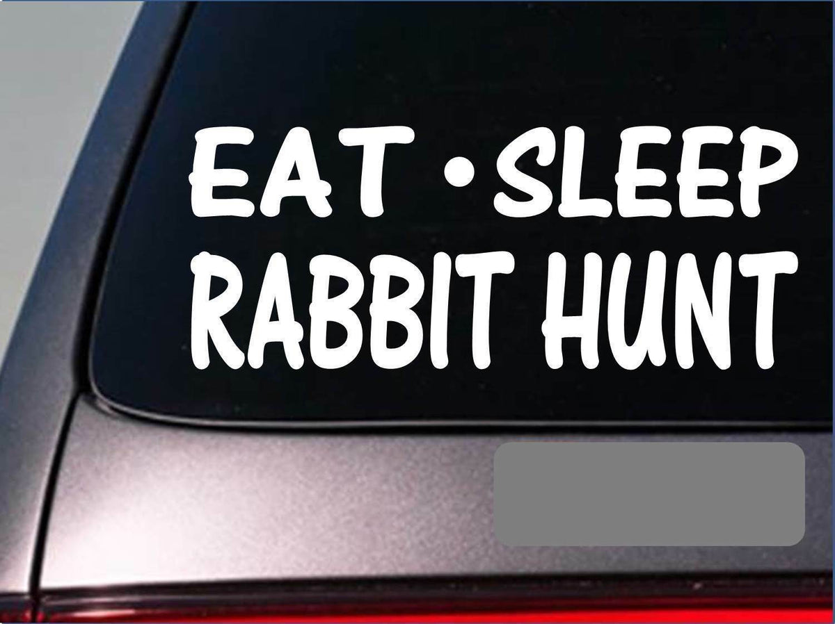 Eat Sleep Rabbit Hunting Vinyl Decal – 8 Inch