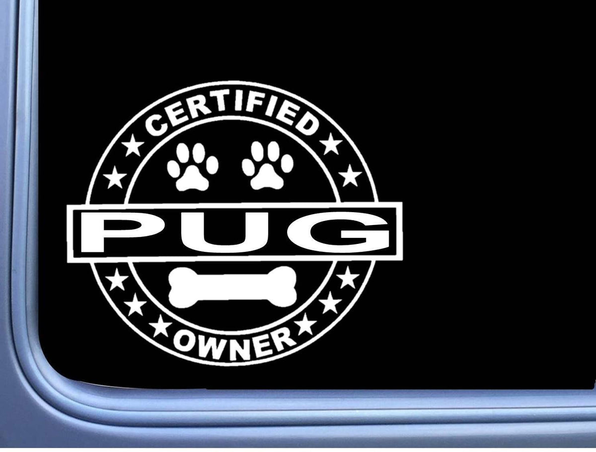 Certified Pug Dog Vinyl Decal – 6 Inch