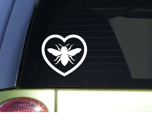 Honeybee Heart Vinyl Decal – 6 Inch