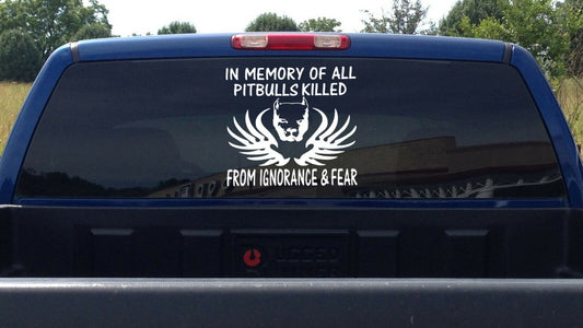Large in Memory of Pitbull 13X Vinyl Decal – 13 Inch