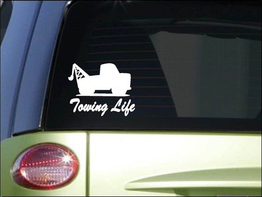 Towing Life Wide Vinyl Decal – 7 Inch