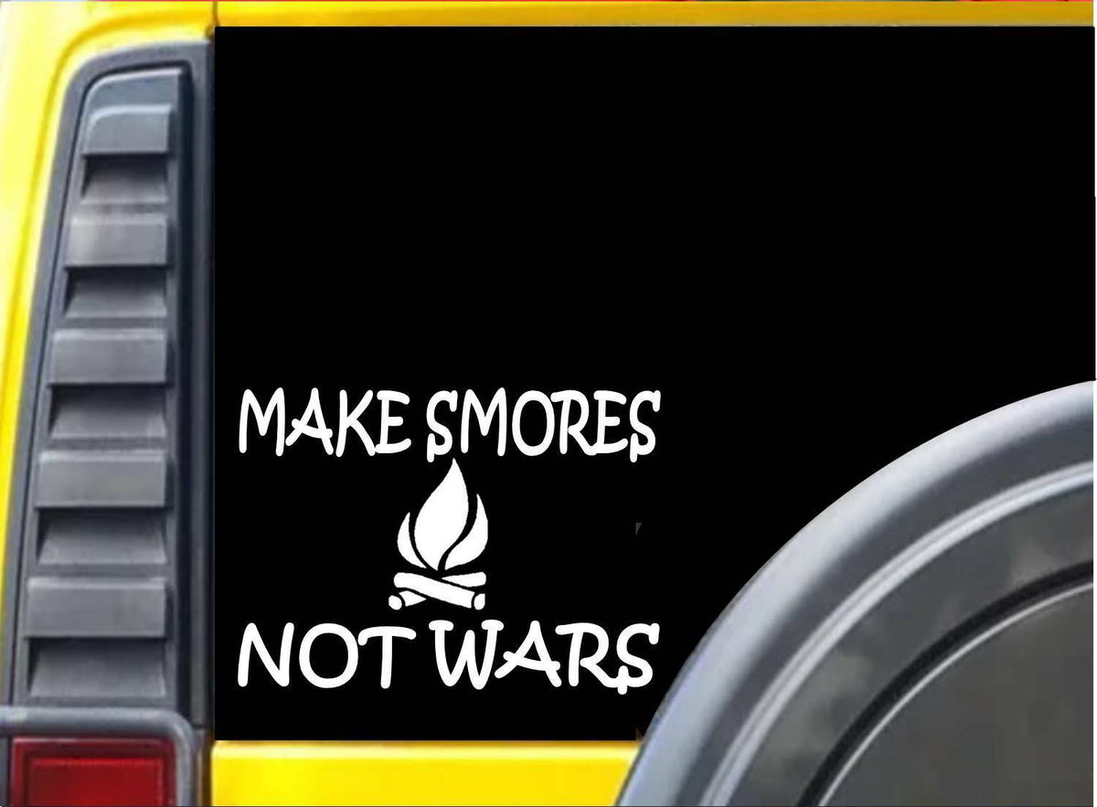 Make Smores Not Wars Vinyl Decal – 8 Inch