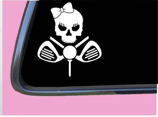 Golf Girl Crossbones Vinyl Decal – 6 Inch