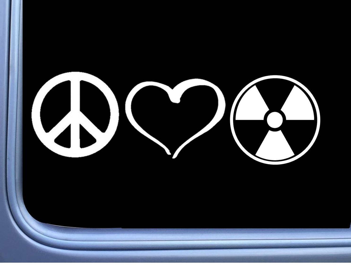 Peace Love Xray Symbols Vinyl Decal – 8 Inch