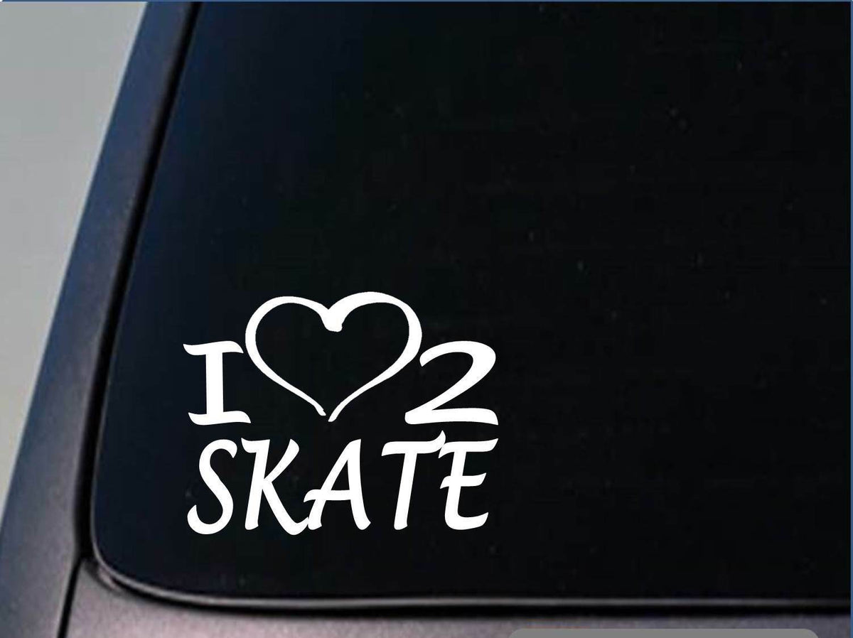 I Heart to Skate Vinyl Decal – 8 Inch