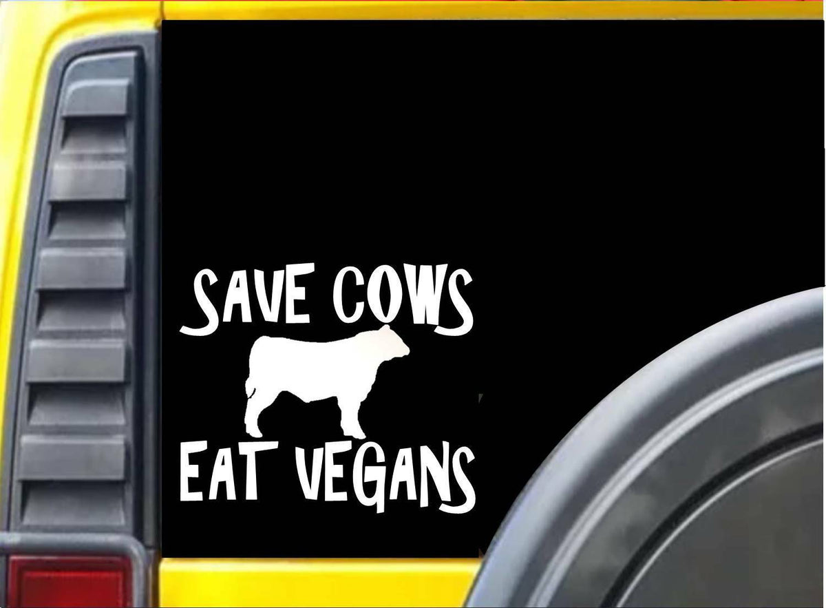 Save Cows Eat Vegans Vinyl Decal – 8 Inch