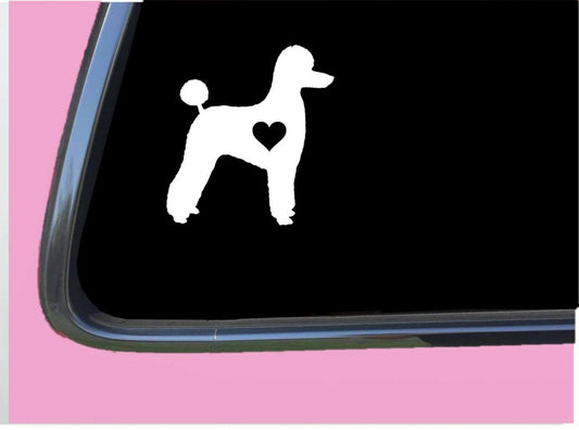 Poodle Pet Cut Lil Heart Vinyl Decal – 6 Inch
