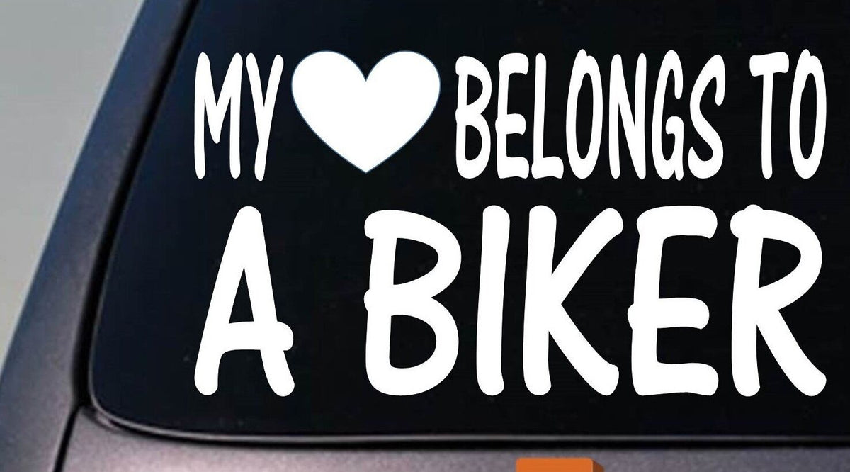My Heart Belongs to a Biker Vinyl Decal