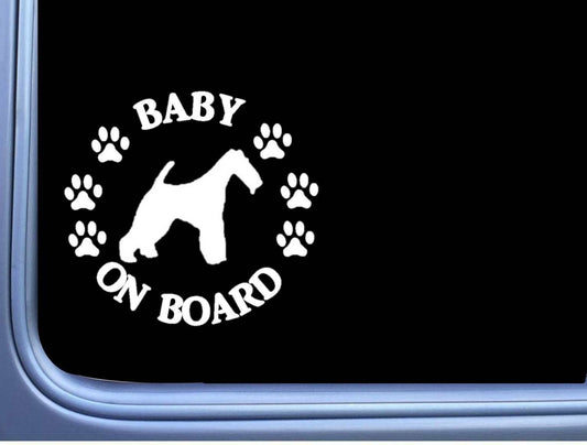 Baby on Board Fox Terrier Vinyl Decal – 6 Inch
