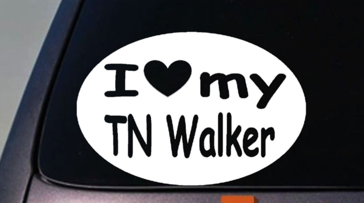 I Love My Tennessee Walking Horse Rider Bit Vinyl Decal