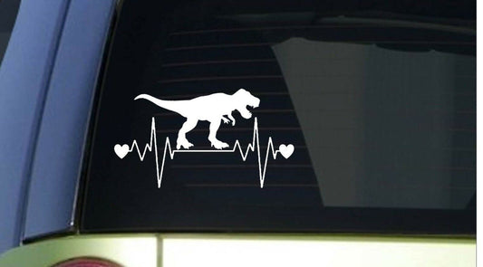 T Rex Heartbeat Lifeline Wide Vinyl Decal – 8 Inch