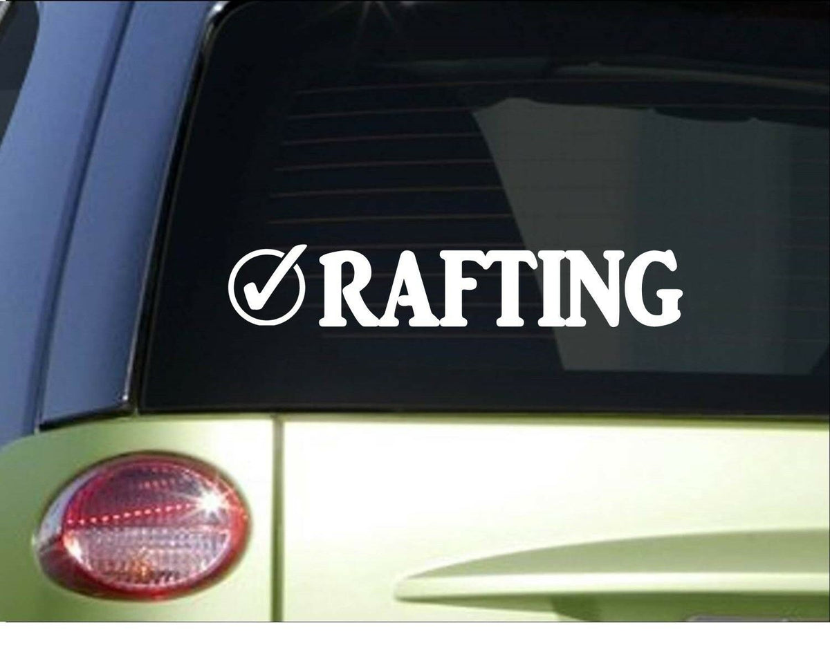 Rafting Check Vinyl Decal – 8 Inch