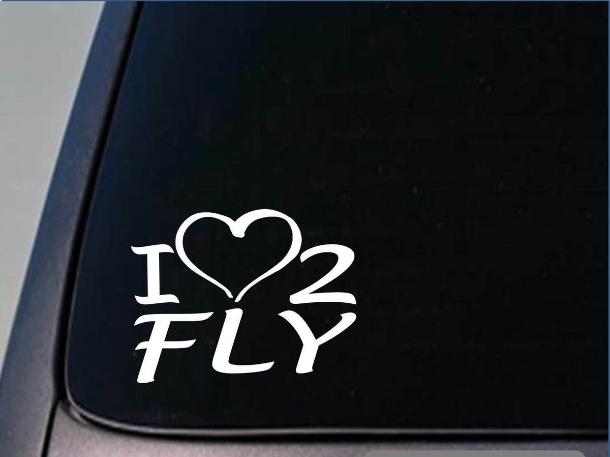 I Heart to Fly Vinyl Decal – 8 Inch