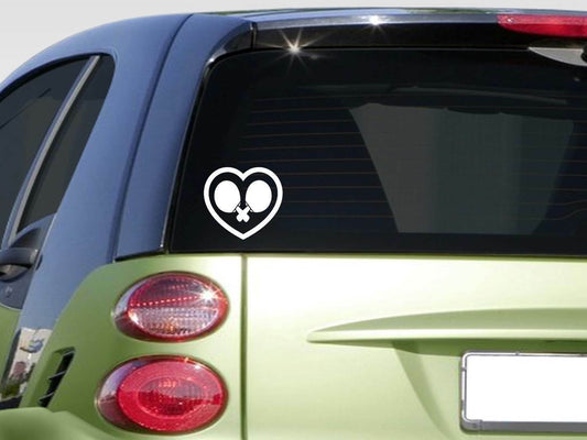 Heart Ping Pong Vinyl Decal