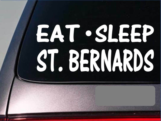 Eat Sleep St. Bernard Vinyl Decal – 8 Inch