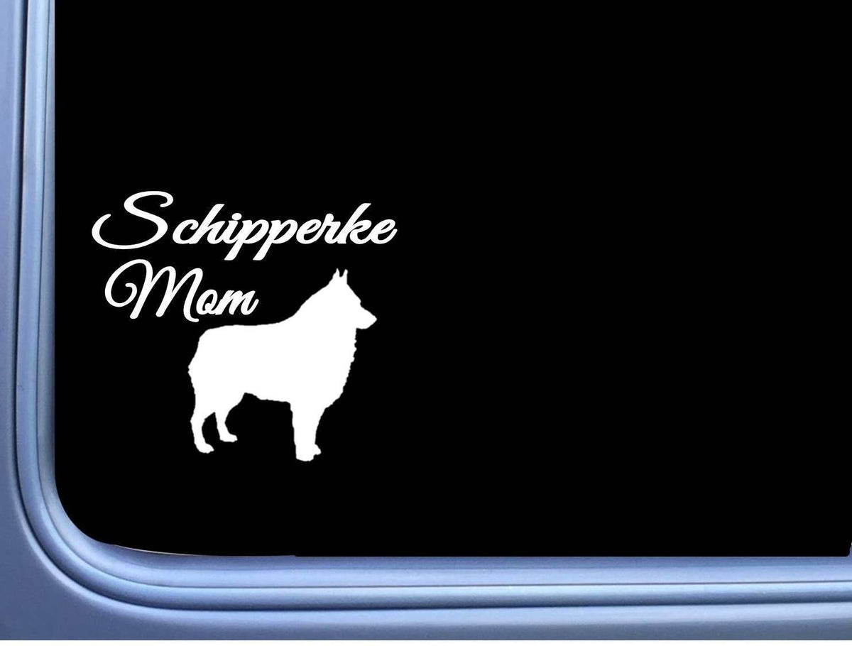 Schipperke Mom Wide Vinyl Decal – 6 Inch