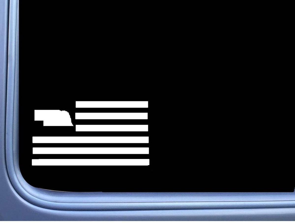 Nebraska American Flag Vinyl Decal – 8 Inch