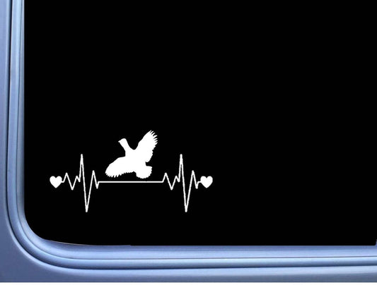 Quail Lifeline Heartbeat Vinyl Decal – 8 Inch