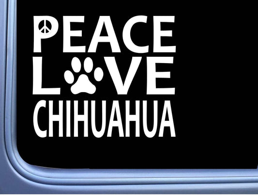 Chihuahua Peace Love Dog Vinyl Decal – 6 Inch