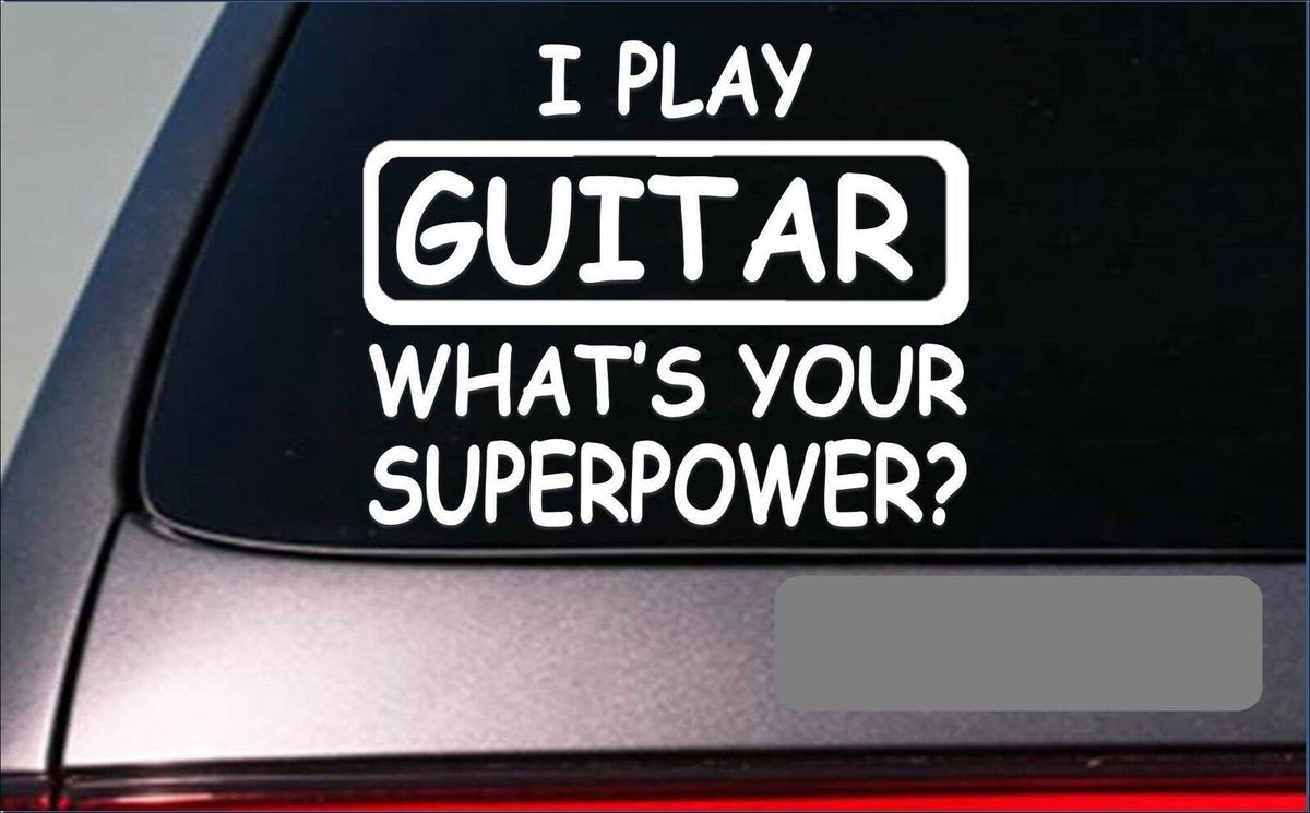 Guitar Superpower Vinyl Decal – 8 Inch