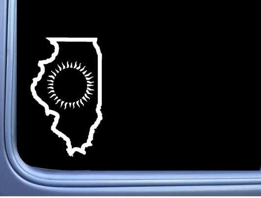 Illinois Eclipse Path of Totality Vinyl Decal – 8 Inch